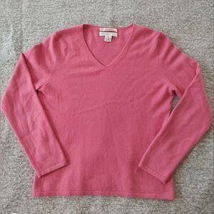 Persuits Ltd V-Neck Sweater Cashmere Pink Medium